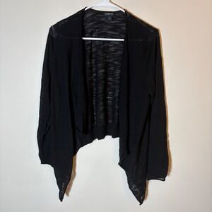 Torrid Black Lightweight Draped Open Front Cardigan Size 1‎